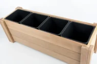 Ozdobný drevený kvetináč, exotické drevo, nenaolejovaný – Obrázok 3